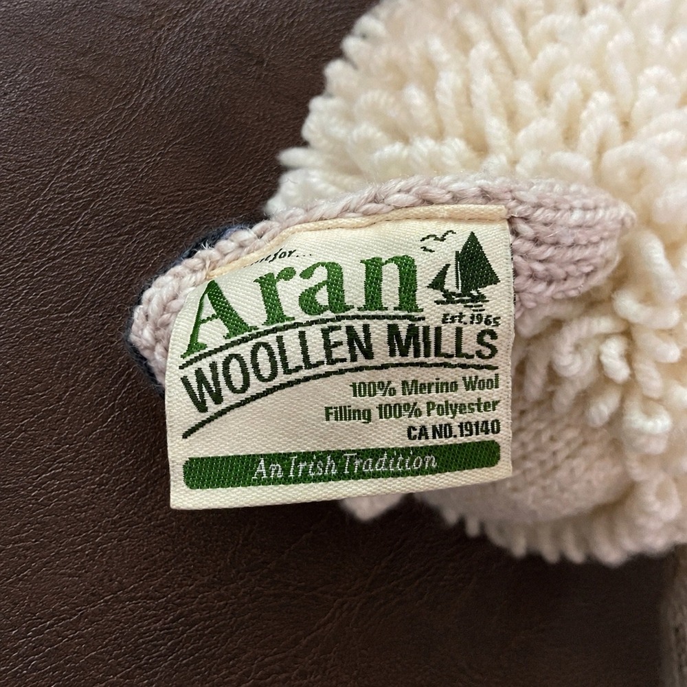 Aran Woollen Mills Knit Sheep Plush Toy 100% Merino Wool Irish Tradition Cream - Picture 6 of 6